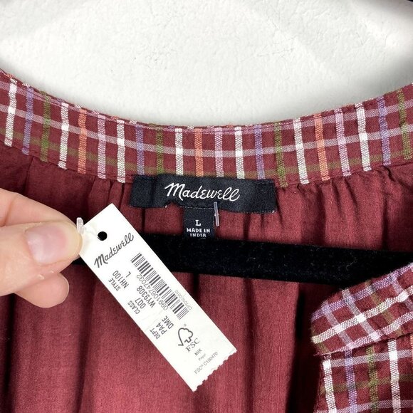 Madewell Seersucker Wrap Mini Dress NWT L - Picture 2 of 12